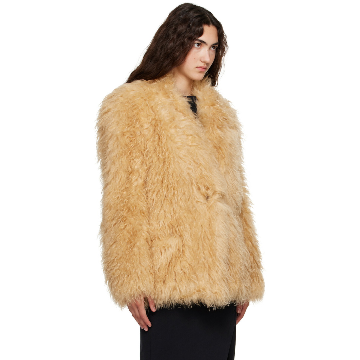 Isabel Marant Yellow Mylae Faux-Fur Jacket