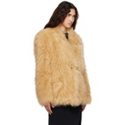 Isabel Marant Yellow Mylae Faux-Fur Jacket