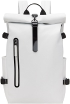 RAINS White Rolltop Contrast Large Backpack