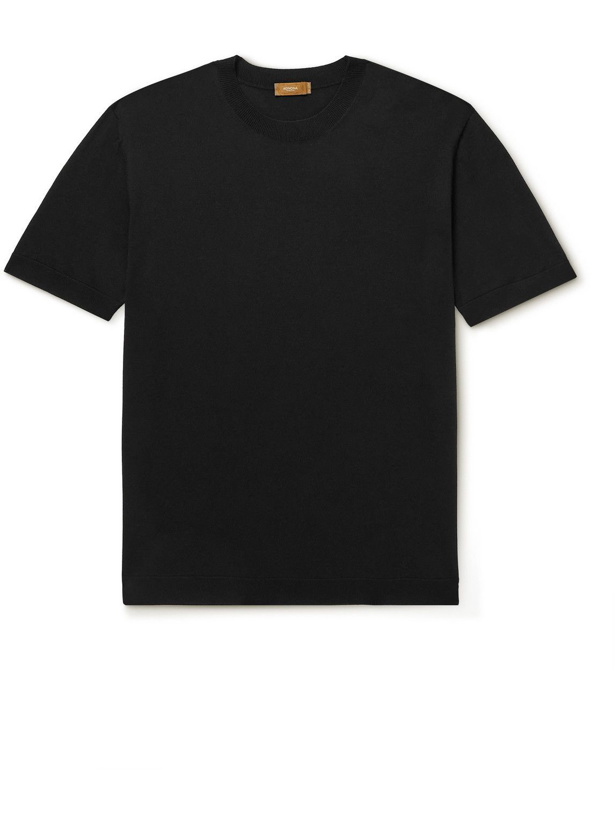 Photo: Agnona - Wool and Silk-Blend T-Shirt - Black