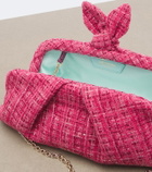 Aquazzura Bow Tie tweed clutch