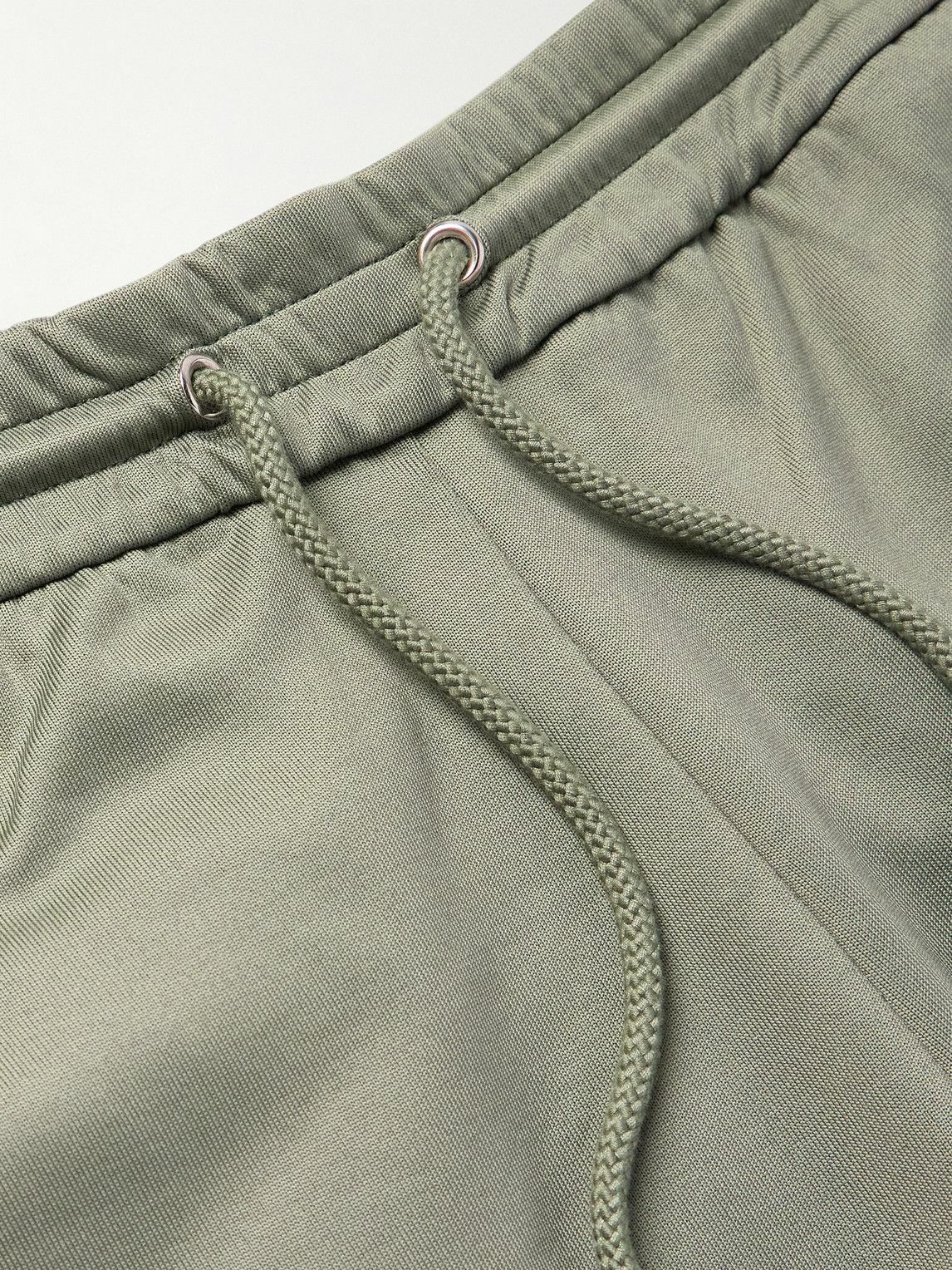 LOEWE - Straight-Leg Logo-Embroidered Herringbone-Striped Tech-Jersey Track Pants - Green