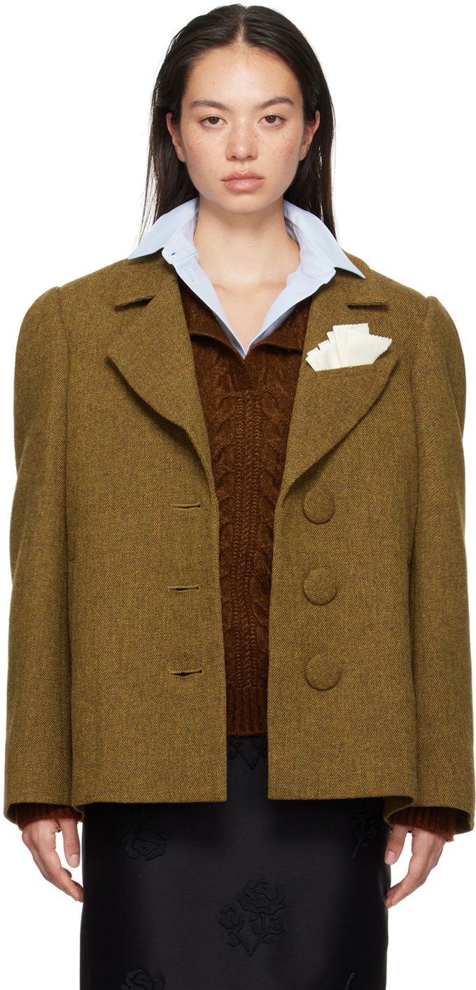 SHUSHU/TONG Brown Oversized Blazer