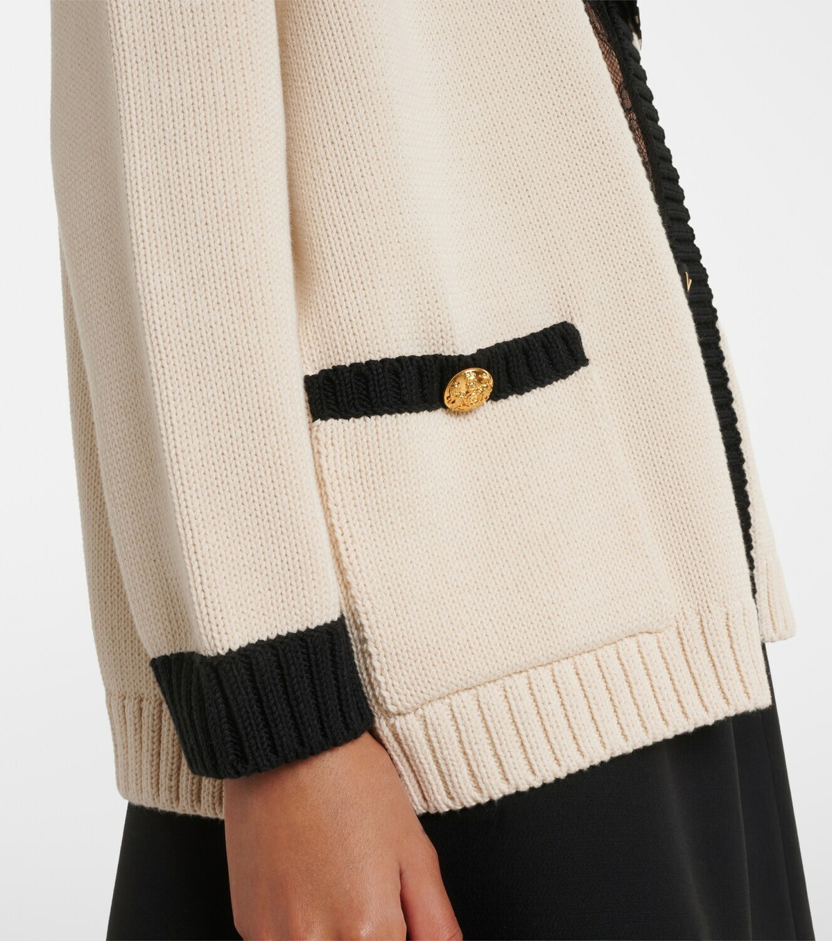Valentino Bow-detail cotton-blend cardigan