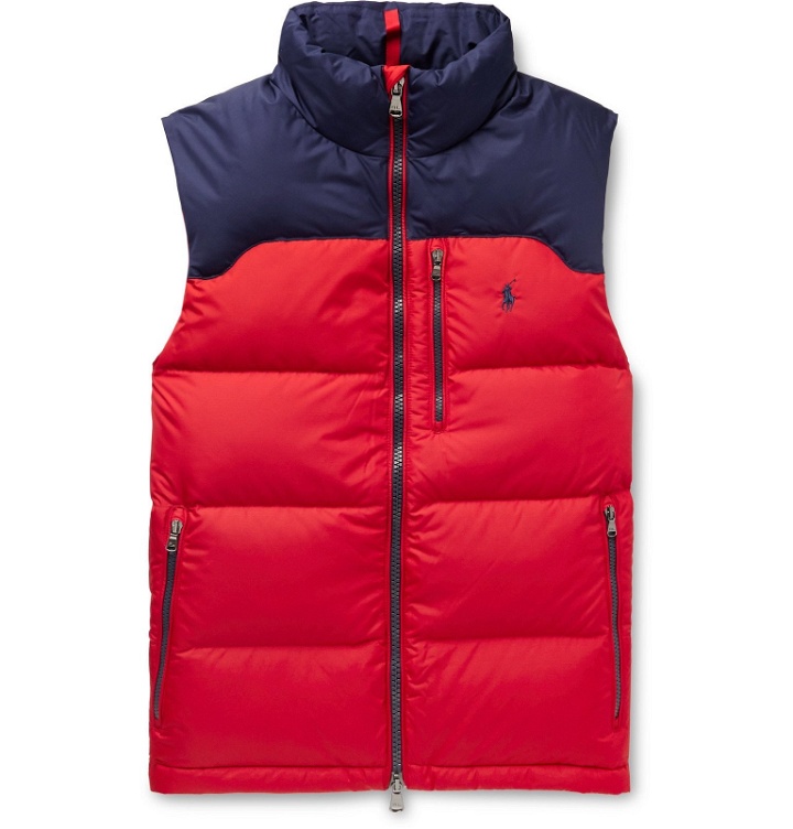 Photo: Polo Ralph Lauren - Colour-Block Quilted Padded Shell Gilet - Red