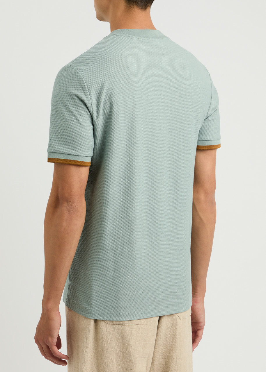 Fred Perry Logo-embroidered Cotton T-shirt Blue