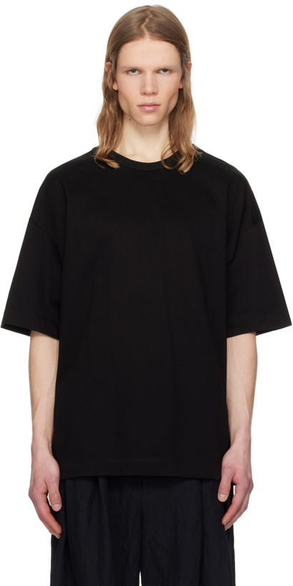 Photo: Juun.J Black 'Language' Graphic Semi-Over Fit T-shirt