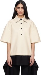Entire Studios Off-White Extended Trim Polo