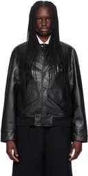 Victoria Beckham Black Varsity Leather Jacket
