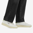 Autry Men's Medalist Leather Sneakers in Leather White/Snap Green