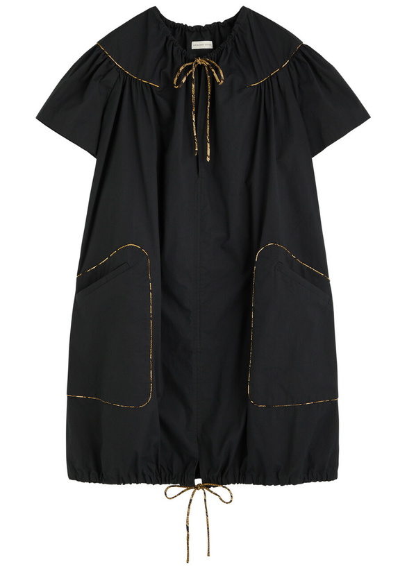 Photo: Dries Van Noten Dattia Cotton-poplin Mini Dress Black