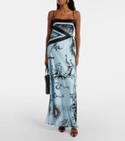 SIR Dreamwood scarf-detail silk maxi dress