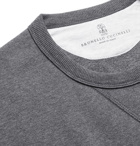 Brunello Cucinelli - Mélange Fleece-Back Stretch-Cotton Jersey Sweatshirt - Dark gray