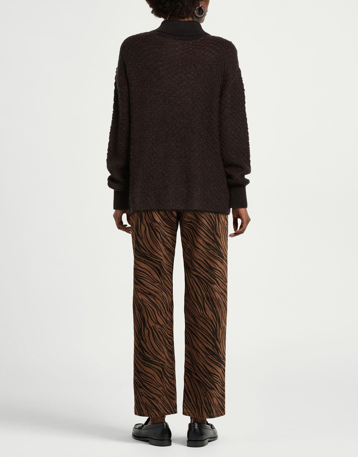 Manila Grace Womens Turtleneck Dark in Brown
