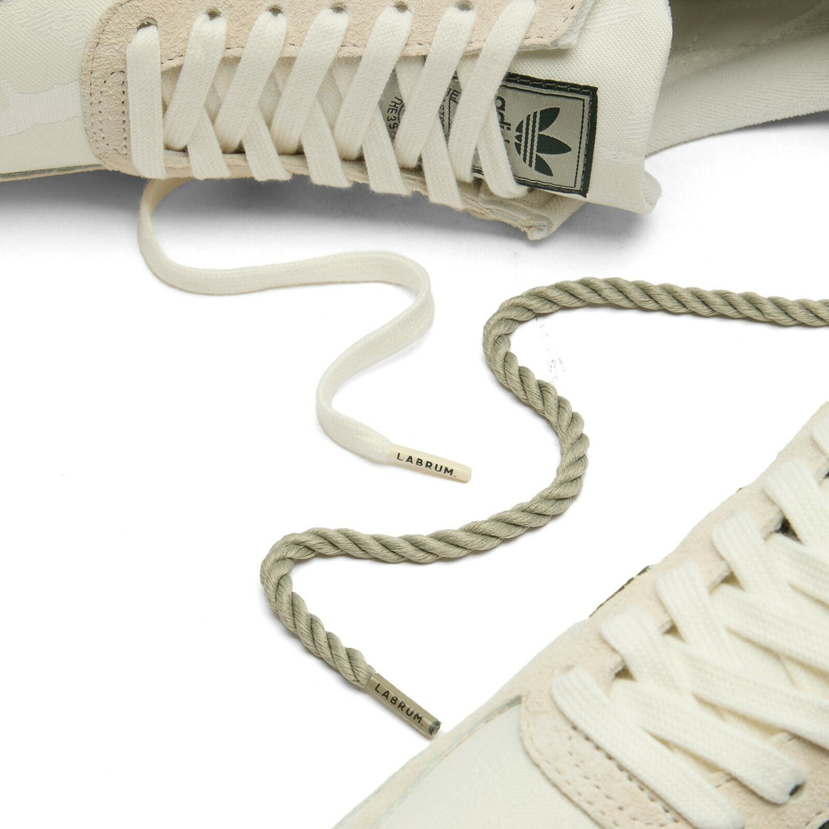 END. x Adidas x Labrum LA Trainer Sneaker in Off White/Shadow Green/Silver Pebble