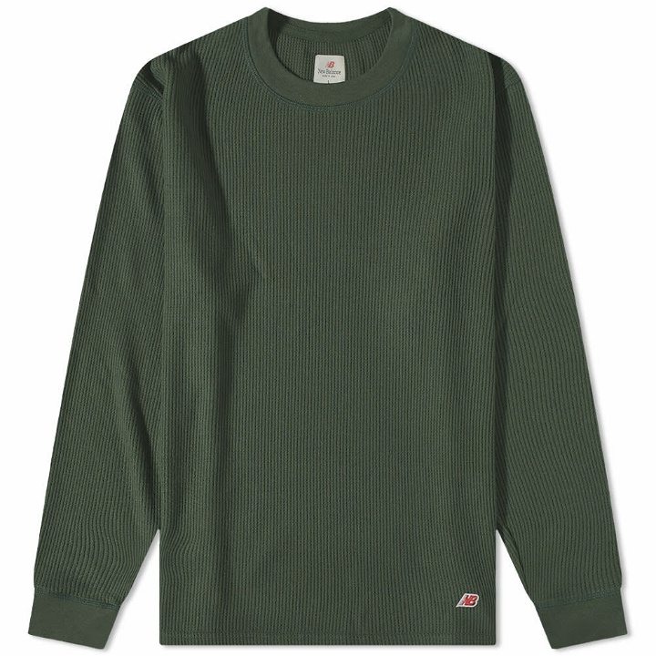 Photo: New Balance Men's Long Sleeve Made in USA Thermal T-Shirt in Green