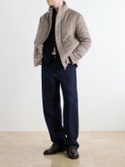 N.PEAL - Quilted Houndstooth Cashmere Jacket - Brown