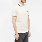 Fred Perry Men's Slim Fit Twin Tipped Polo Shirt in Ecru/Warm Stonee/Navy