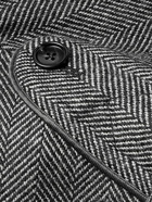 TOM FORD - Double-Breasted Herringbone Virgin Wool Coat - Gray