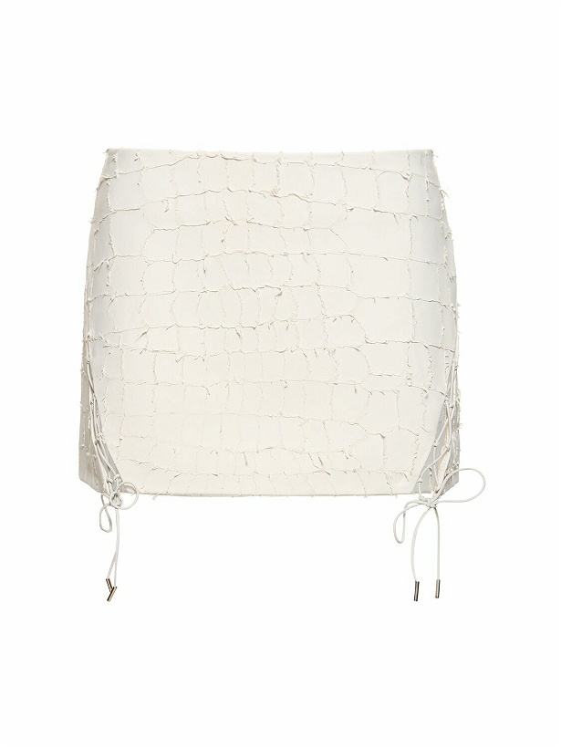 Photo: DION LEE - Snake Etched Leather Mini Skirt