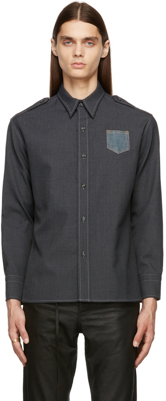 Photo: Maison Margiela Grey Wool Twill Shirt