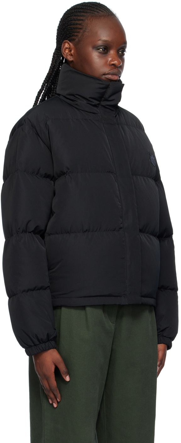Maison Kitsuné Black Cropped Down Jacket