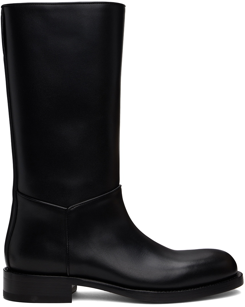 ショートブーツ・ブーティ [The Row] Nobilis Riding Boot in Leather Nobilis Riding Boot Black in Leather – The Row