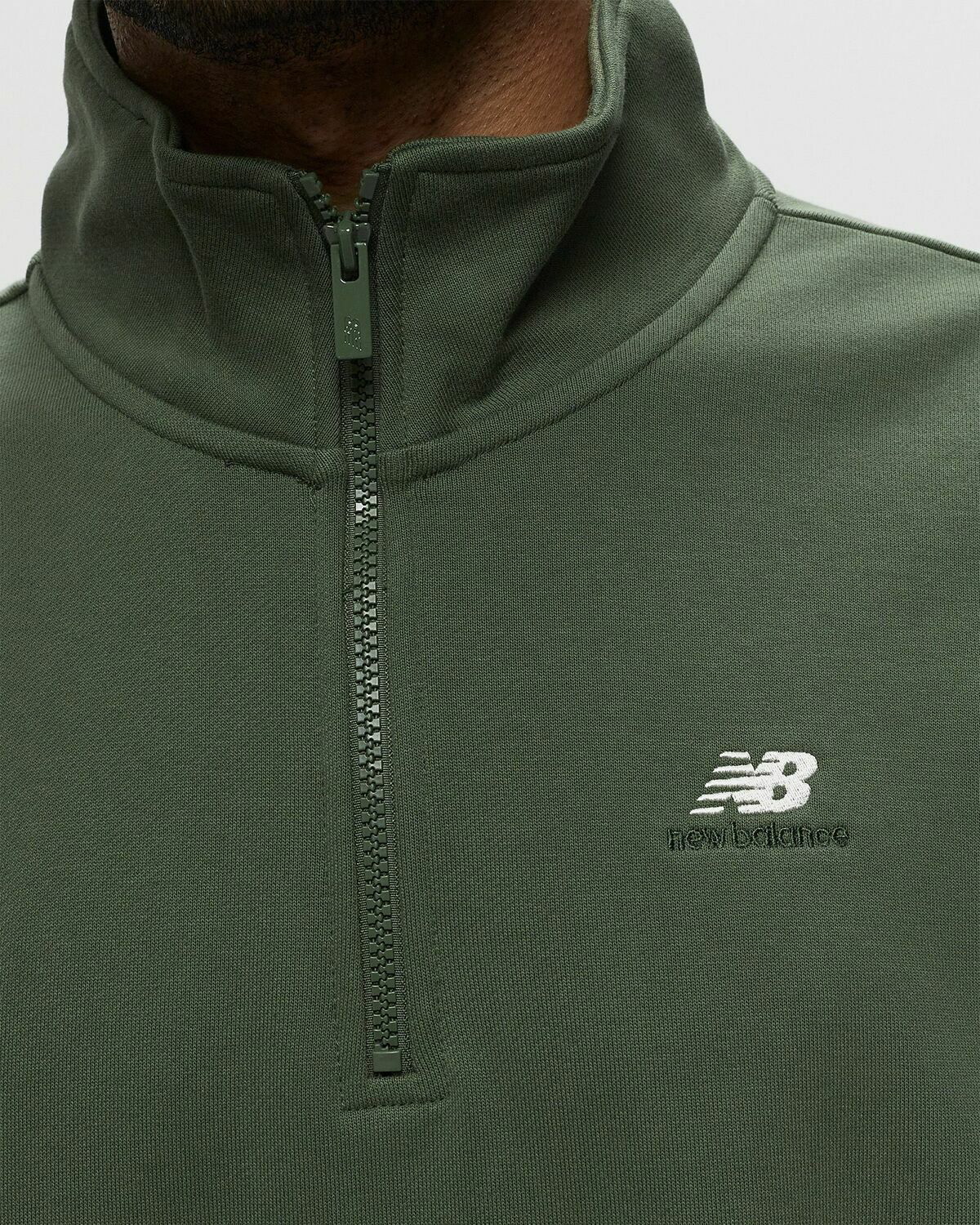 New Balance Athletics Remastered French Terry 1/4 Zip Green - Mens