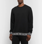 Balmain - Logo-Trimmed Loopback Cotton-Jersey Sweatshirt - Black