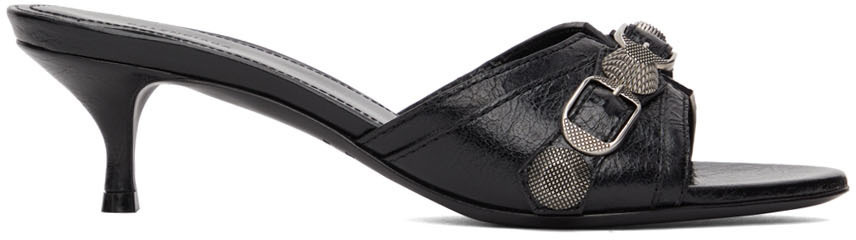 CAGOLE HIGH-HEEL SANDALS IN BLACK LAMBSKIN