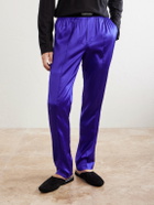 TOM FORD - Silk-Blend Satin Pyjama Trousers - Purple