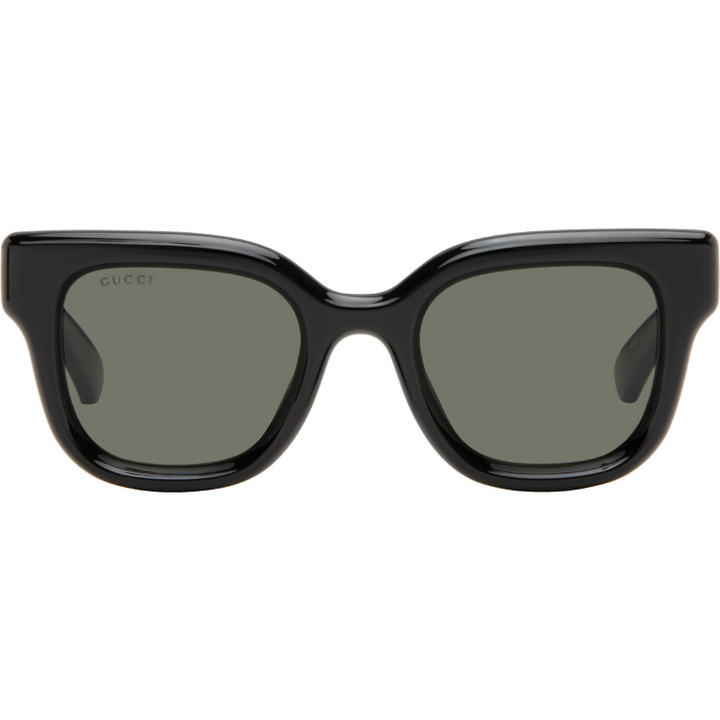 Photo: Gucci Black Round Frame Sunglasses