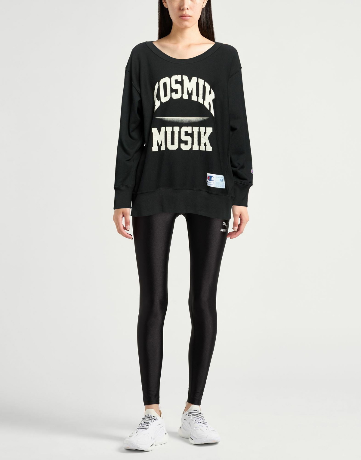 Champion Reverse Weave Womens Sweatshirt in Black