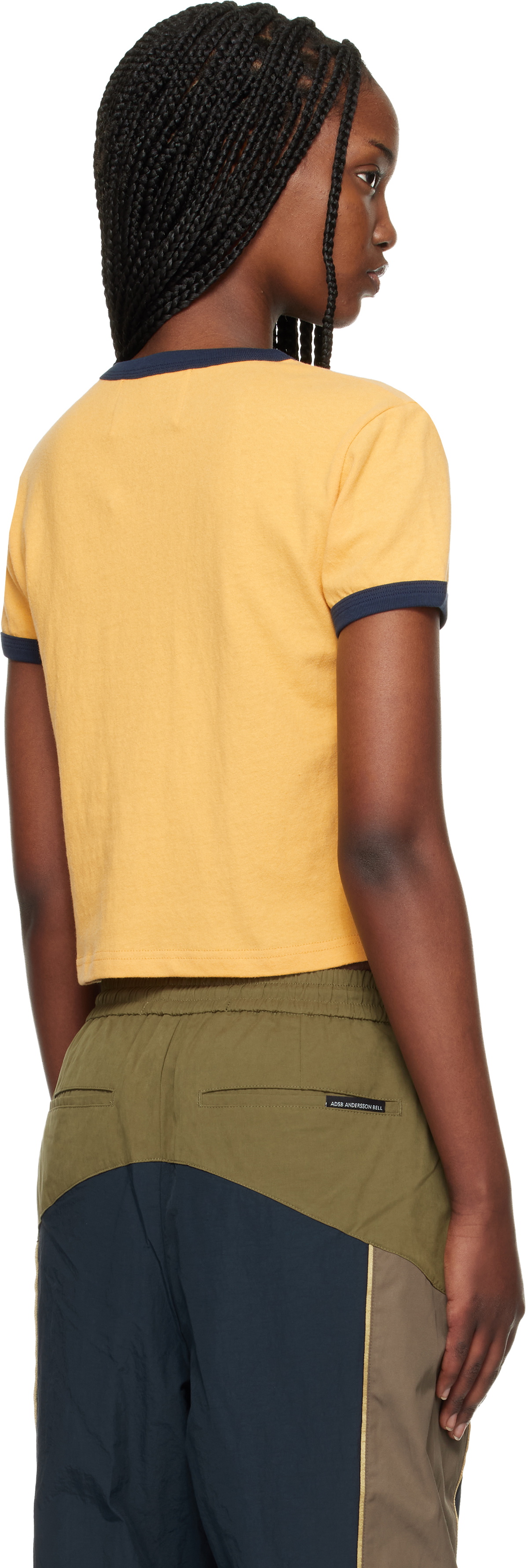 Andersson Bell Yellow 'Adsb' Flocking Baby Ringer T-shirt