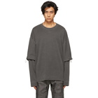 Juun.J Grey Double Sleeve Long Sleeve T-Shirt