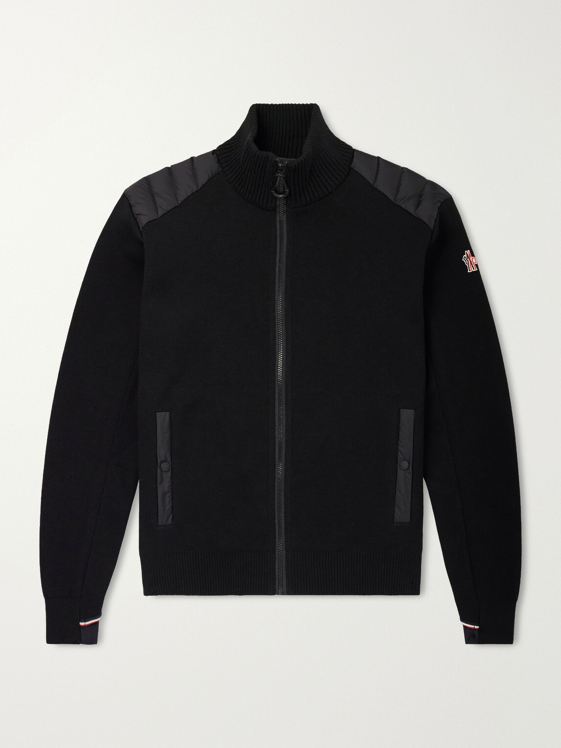 Moncler Grenoble - Padded Shell-Trimmed Wool-Blend Down Ski Mid-Layer - Black