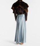 Chloé Cropped shearling-trimmed leather jacket
