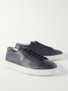 Santoni - Full-Grain Leather Sneakers - Blue