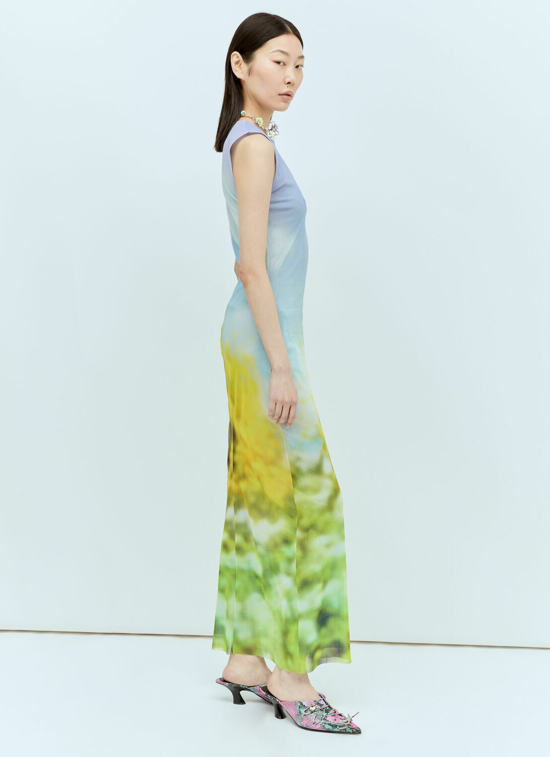 Acne Studios Blurred Print Maxi Dress