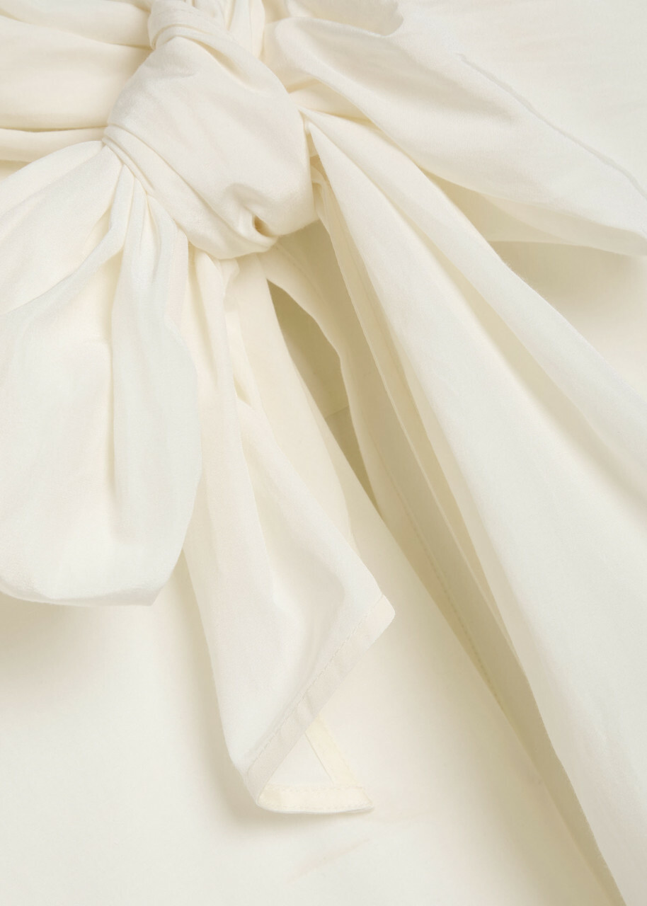 Forte_forte Bow-detail Taffeta Shirt Cream
