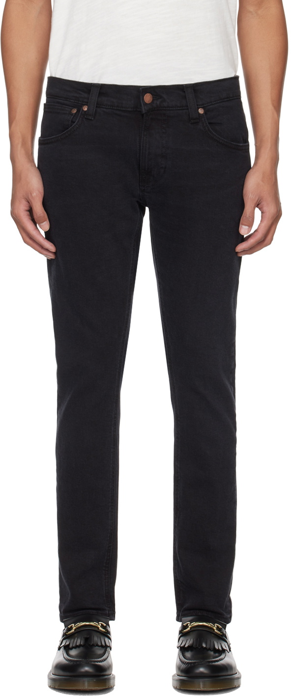 Nudie Jeans Black Tight Terry Jeans Nudie Jeans Co