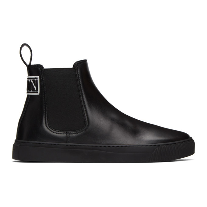 Photo: Valentino Black Valentino Garavani VLTN Beatle Chelsea Boots