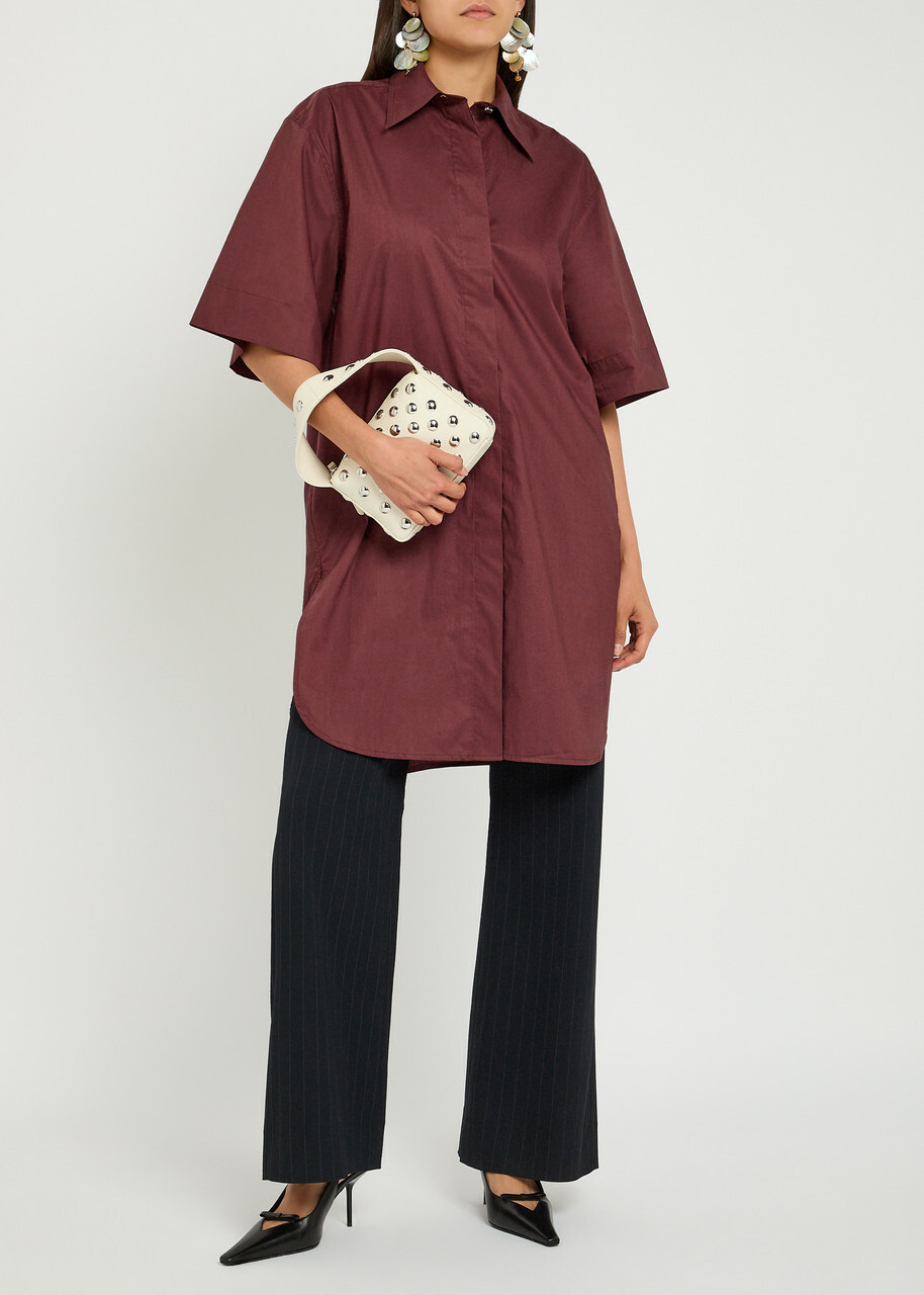Day Birger ET Mikkelsen Stanton Cotton Mini Shirt Dress Burgundy