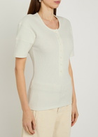 Lemaire Ribbed Cotton-blend top Off White