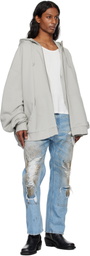 Maison Margiela Gray Numeric Logo Hoodie