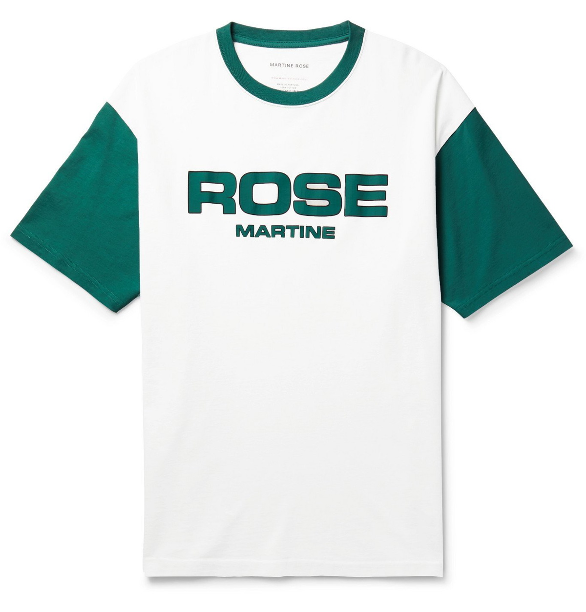 Martine Rose - Boss Colour-Block Logo-Print Cotton-Jersey T-Shirt - White Martine  Rose