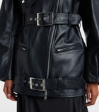 Simone Rocha Belted leather biker jacket