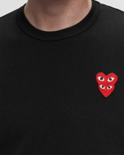 Comme Des Garçons Play T Shirt Double Red Emblem Knit Black - Mens - Shortsleeves
