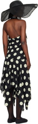 Junya Watanabe Black & White Printed Lace Halter Midi Dress