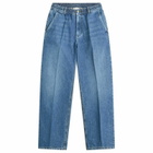 Foret Men's Clay Creased Denim Trousers in Vintage Blue
